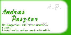 andras pasztor business card